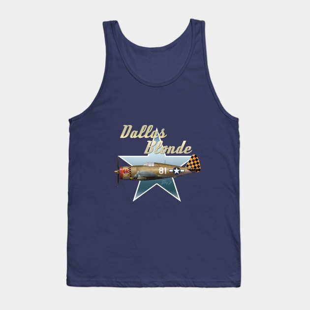 Dallas Blonde P47 Thunderbolt Tank Top by Spyinthesky